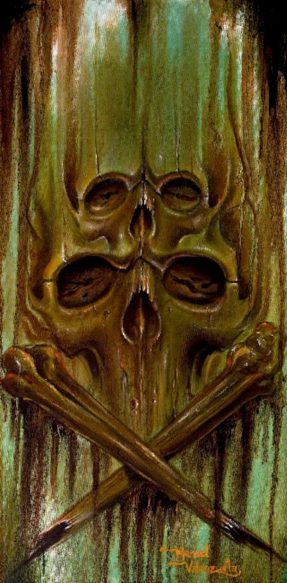 Green Skulls - Canvas Giclee