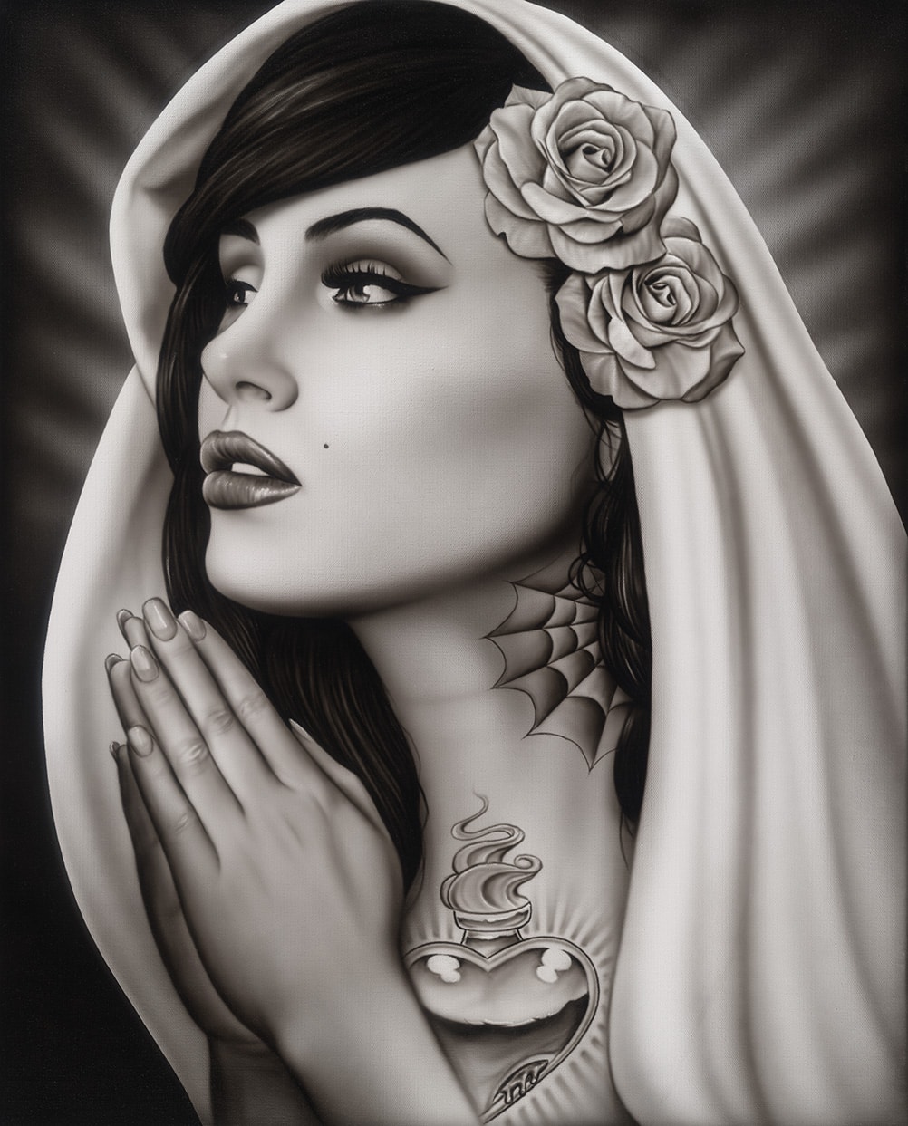 Tattooed Mary - Canvas Giclee