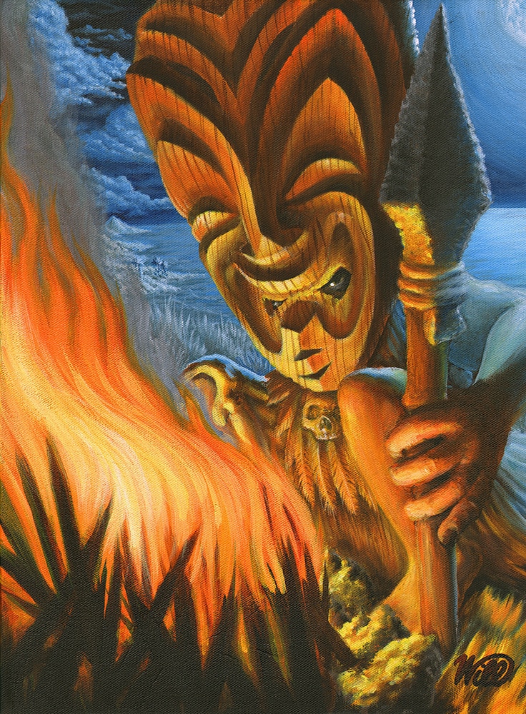 Tiki Warrior - Canvas Giclee