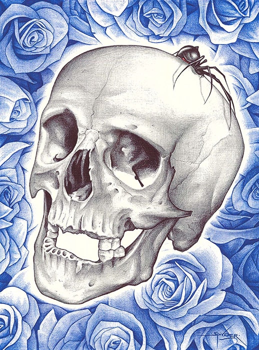 Blue Roses Death - Canvas Giclee