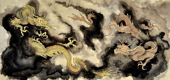 Heavenly Dragons - Canvas Giclee