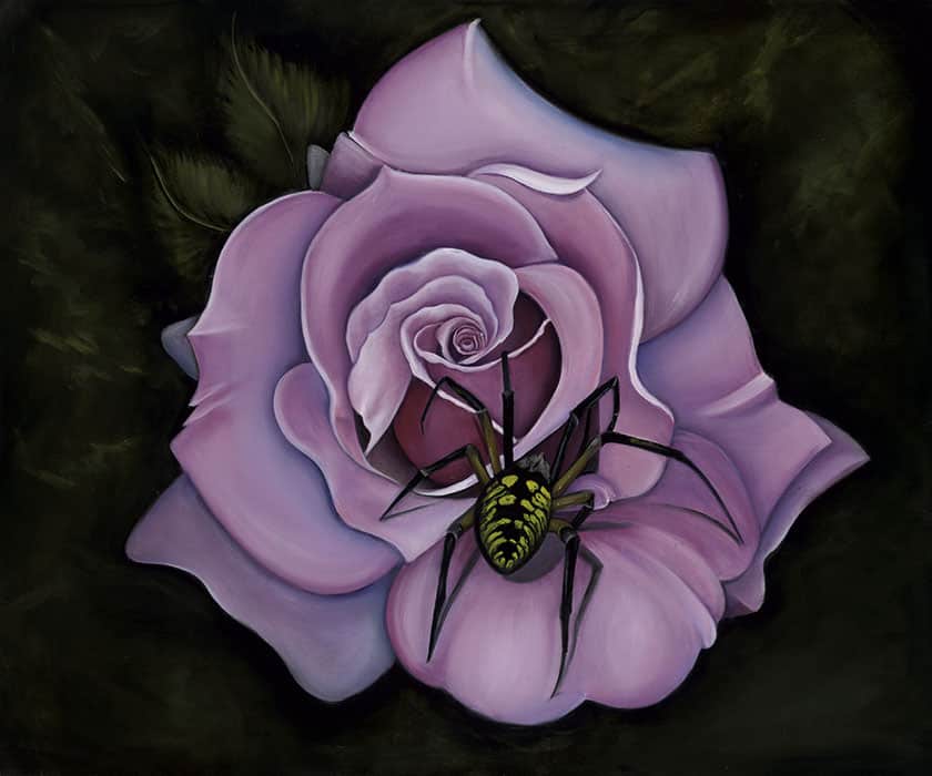 Rose and Spider - Canvas Giclee