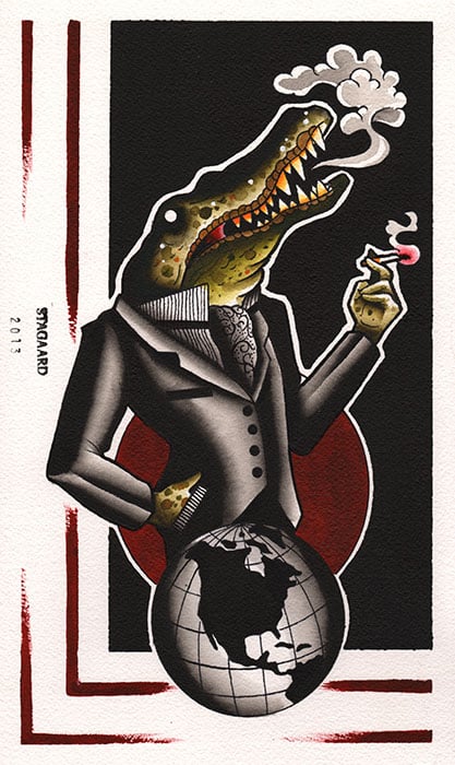 Smoking Gator - Canvas Giclee