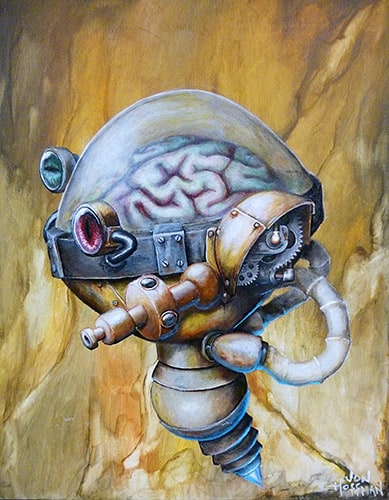 Steampunk Brain - Canvas Giclee