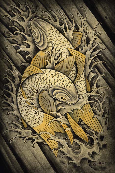 Golden Koi - Canvas Giclee