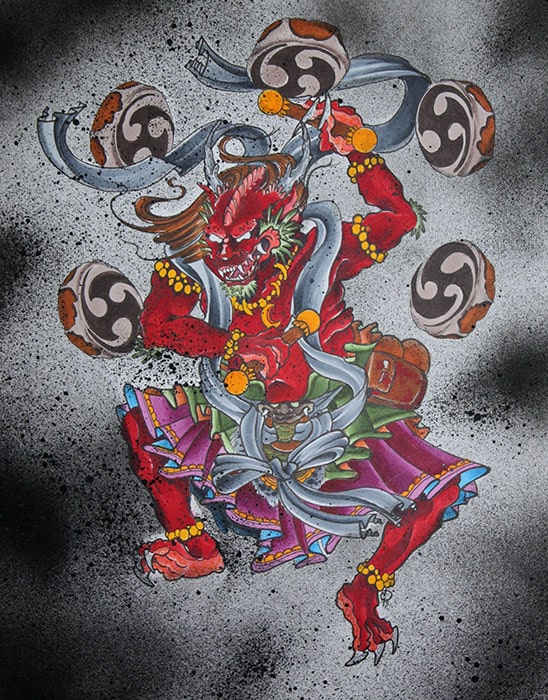 Raijin God of Thunder - Canvas Giclee