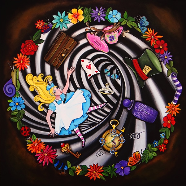 Alice Goes Down The Hole - Canvas Giclee