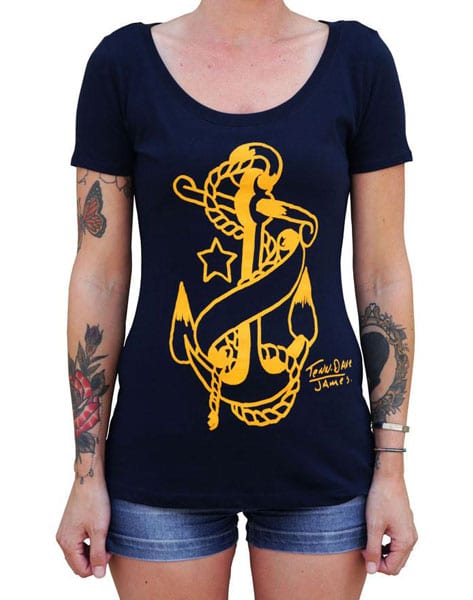 Anchor Scoop Neck Navy