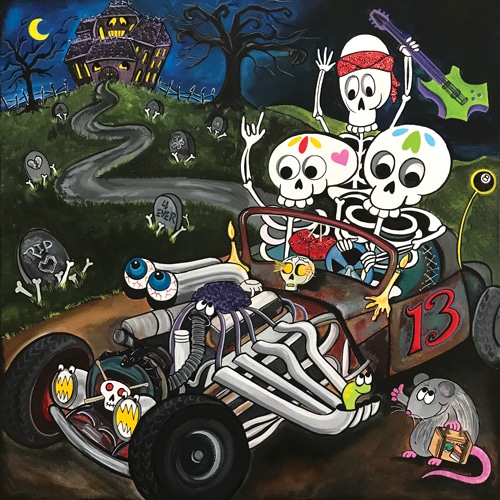 Skeleton Rat Rod - Canvas Giclee