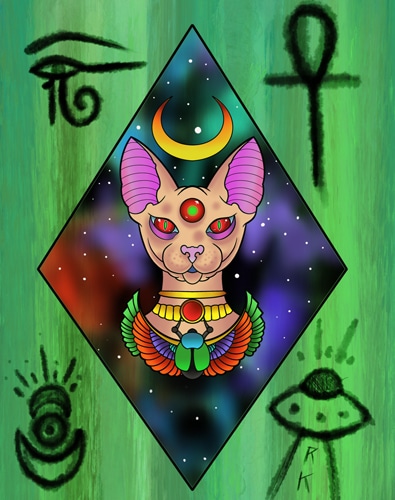 Space Cat-Canvas Giclee