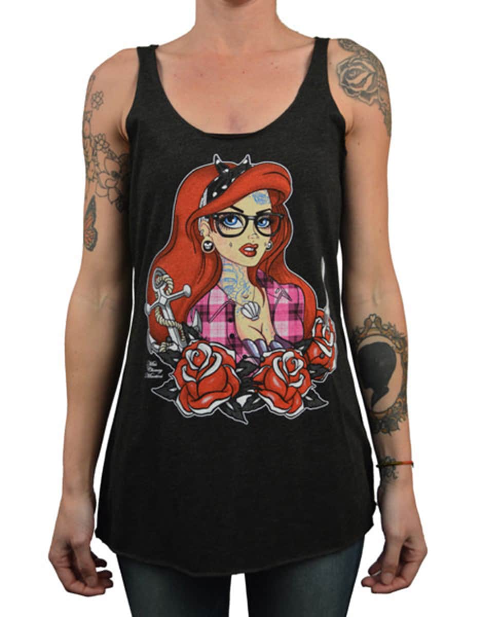 Tattooed Mermaid - Unfinished Racer Back Tank